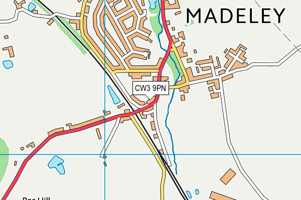 CW3 9PN map - OS VectorMap District (Ordnance Survey)