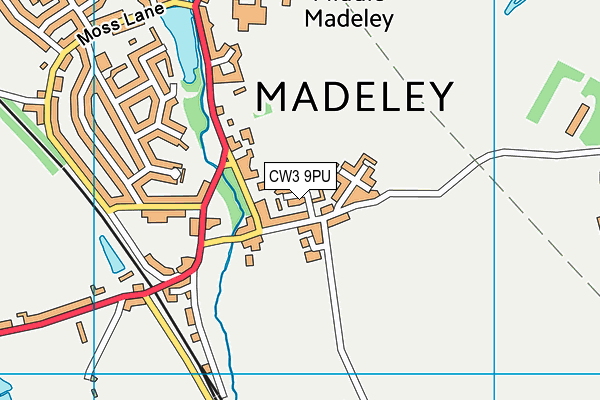 CW3 9PU map - OS VectorMap District (Ordnance Survey)