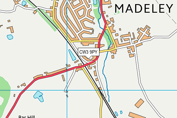 CW3 9PY map - OS VectorMap District (Ordnance Survey)