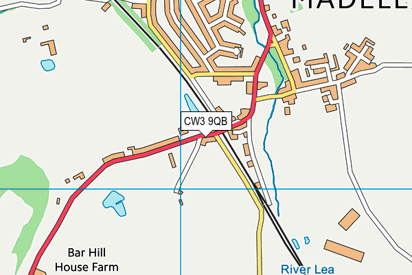 CW3 9QB map - OS VectorMap District (Ordnance Survey)