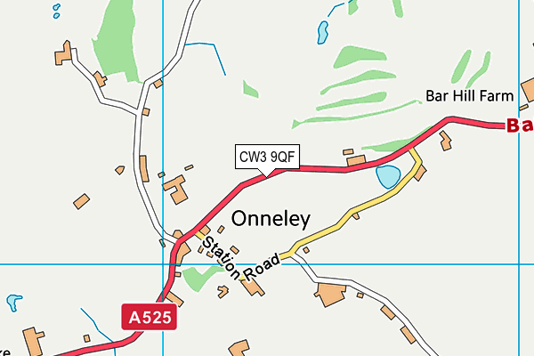 Onneley Golf Club map (CW3 9QF) - OS VectorMap District (Ordnance Survey)