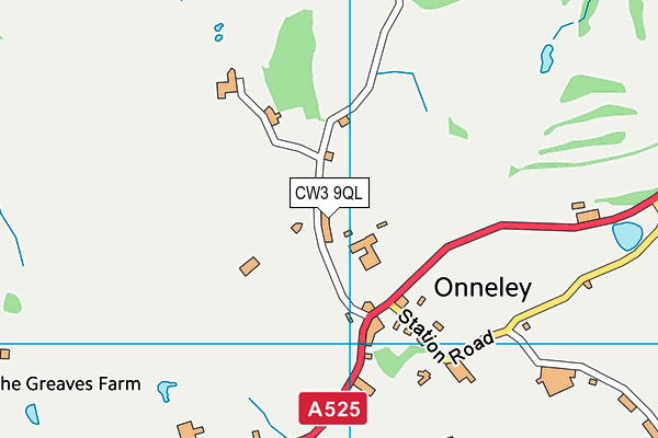 CW3 9QL map - OS VectorMap District (Ordnance Survey)