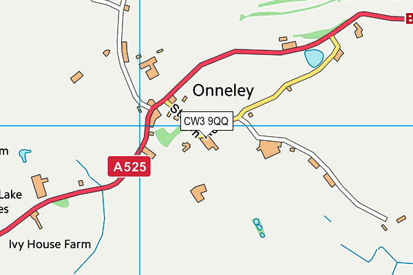 CW3 9QQ map - OS VectorMap District (Ordnance Survey)