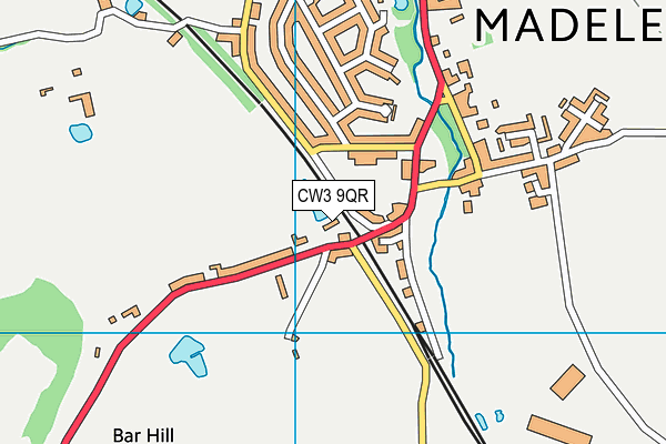 CW3 9QR map - OS VectorMap District (Ordnance Survey)