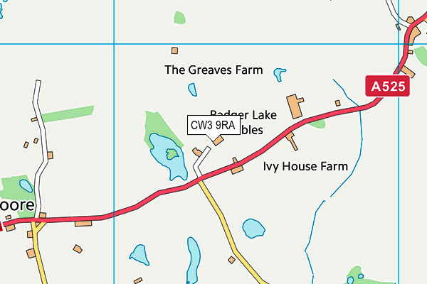 CW3 9RA map - OS VectorMap District (Ordnance Survey)