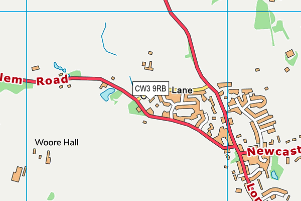 CW3 9RB map - OS VectorMap District (Ordnance Survey)