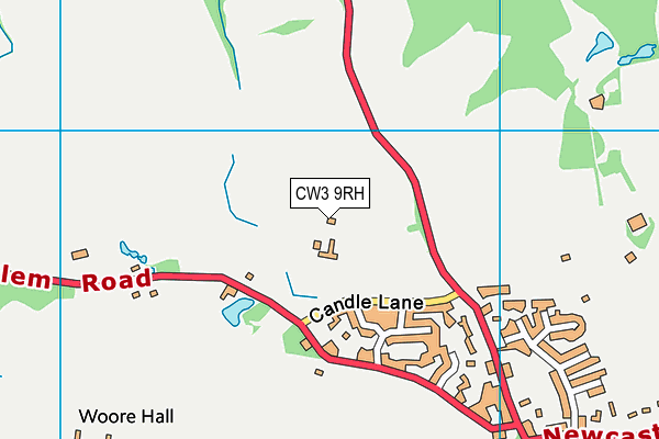 CW3 9RH map - OS VectorMap District (Ordnance Survey)