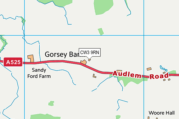 CW3 9RN map - OS VectorMap District (Ordnance Survey)