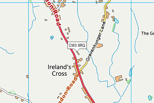 CW3 9RQ map - OS VectorMap District (Ordnance Survey)