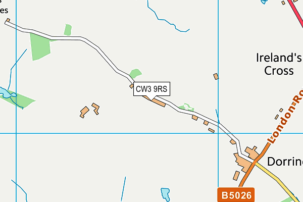 CW3 9RS map - OS VectorMap District (Ordnance Survey)