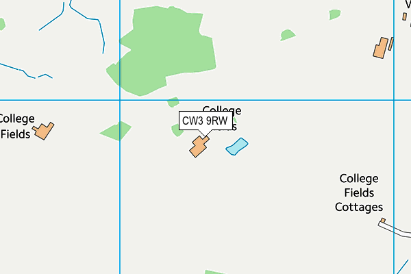 CW3 9RW map - OS VectorMap District (Ordnance Survey)