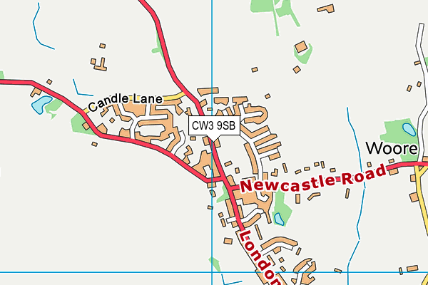 CW3 9SB map - OS VectorMap District (Ordnance Survey)