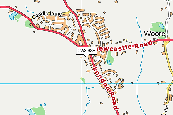CW3 9SE map - OS VectorMap District (Ordnance Survey)