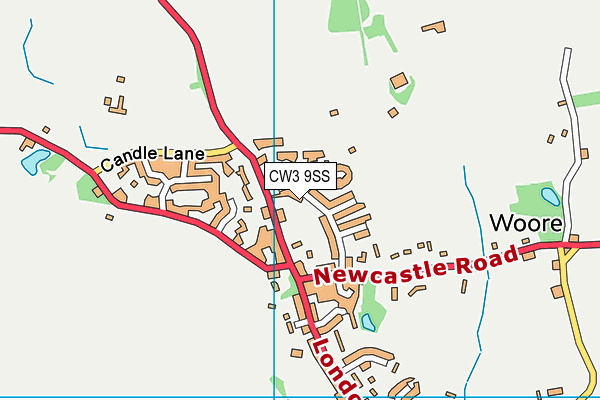 CW3 9SS map - OS VectorMap District (Ordnance Survey)