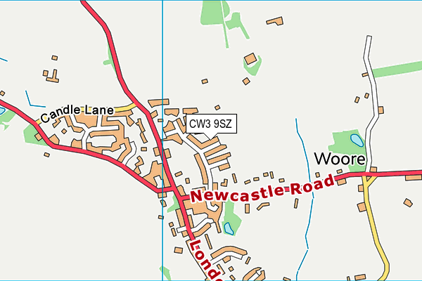 CW3 9SZ map - OS VectorMap District (Ordnance Survey)