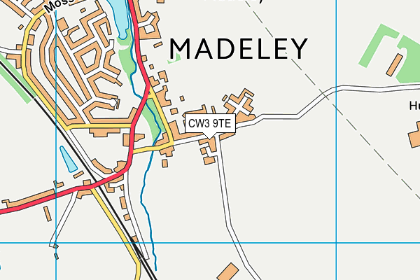 CW3 9TE map - OS VectorMap District (Ordnance Survey)