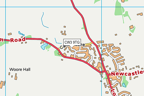 CW3 9TG map - OS VectorMap District (Ordnance Survey)