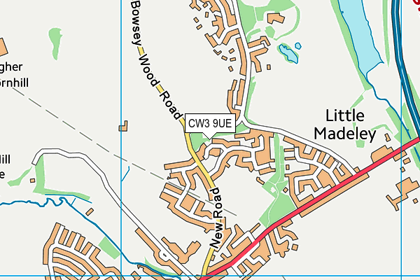 CW3 9UE map - OS VectorMap District (Ordnance Survey)