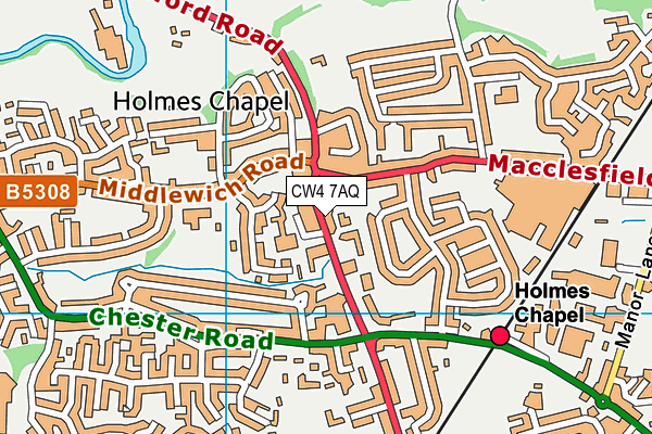 CW4 7AQ map - OS VectorMap District (Ordnance Survey)