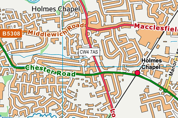 CW4 7AS map - OS VectorMap District (Ordnance Survey)