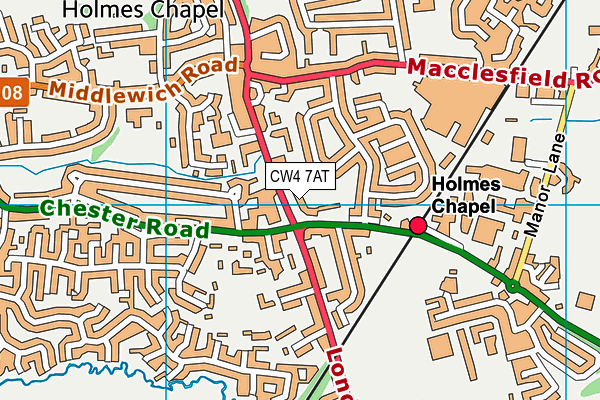 CW4 7AT map - OS VectorMap District (Ordnance Survey)