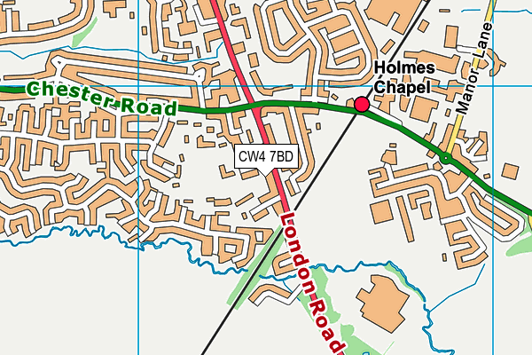 CW4 7BD map - OS VectorMap District (Ordnance Survey)