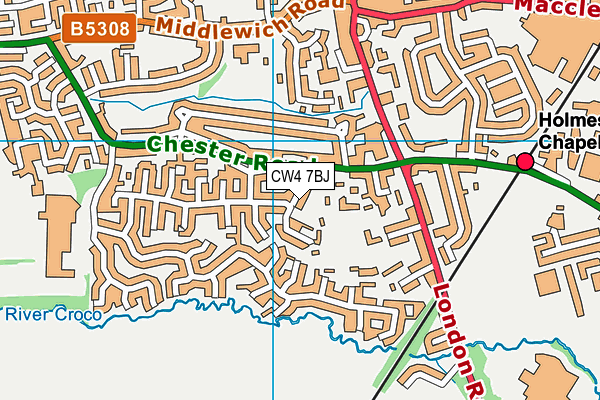 CW4 7BJ map - OS VectorMap District (Ordnance Survey)