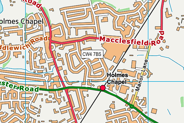 CW4 7BS map - OS VectorMap District (Ordnance Survey)