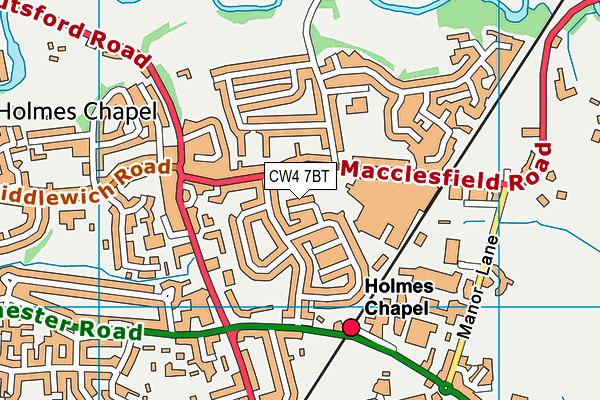 CW4 7BT map - OS VectorMap District (Ordnance Survey)