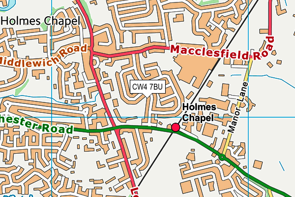 CW4 7BU map - OS VectorMap District (Ordnance Survey)