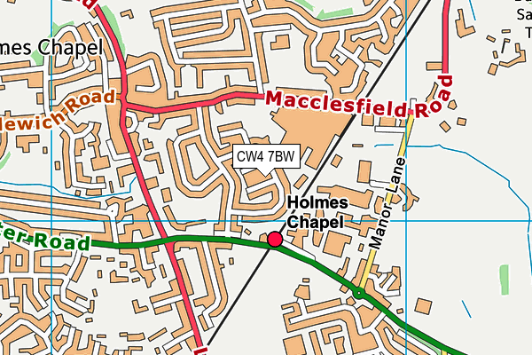 CW4 7BW map - OS VectorMap District (Ordnance Survey)