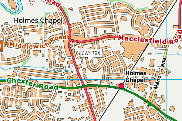 CW4 7BX map - OS VectorMap District (Ordnance Survey)