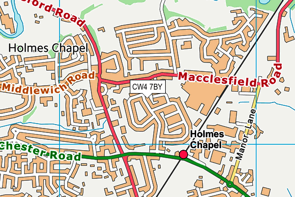 CW4 7BY map - OS VectorMap District (Ordnance Survey)