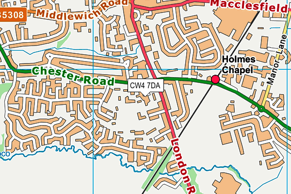 CW4 7DA map - OS VectorMap District (Ordnance Survey)