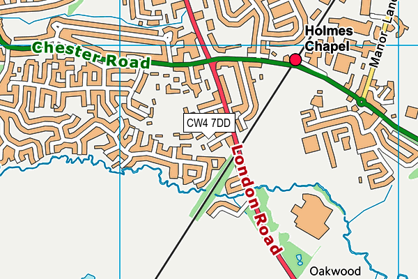 CW4 7DD map - OS VectorMap District (Ordnance Survey)