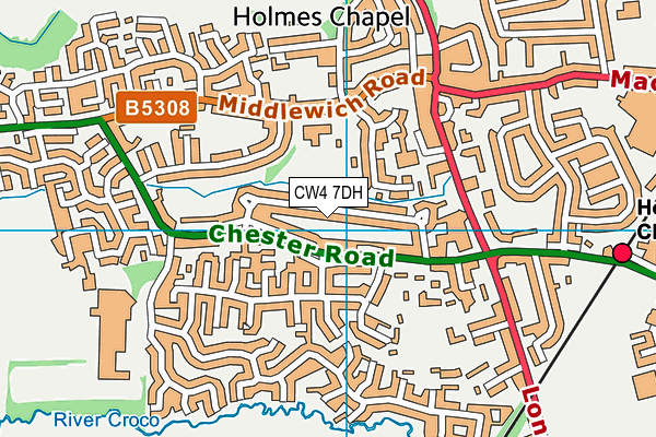 CW4 7DH map - OS VectorMap District (Ordnance Survey)
