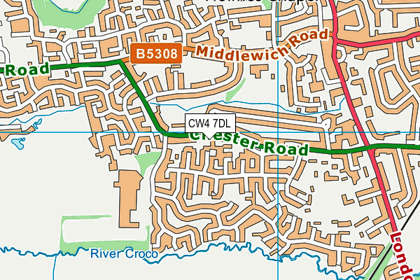 CW4 7DL map - OS VectorMap District (Ordnance Survey)
