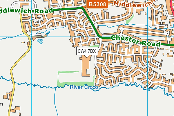 CW4 7DX map - OS VectorMap District (Ordnance Survey)