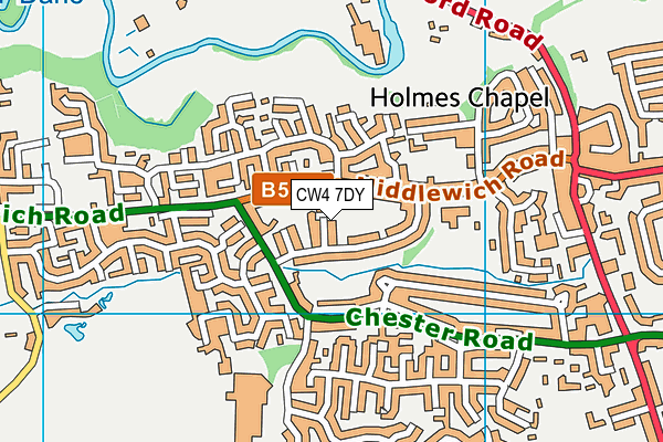 CW4 7DY map - OS VectorMap District (Ordnance Survey)