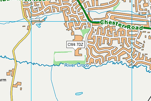 CW4 7DZ map - OS VectorMap District (Ordnance Survey)