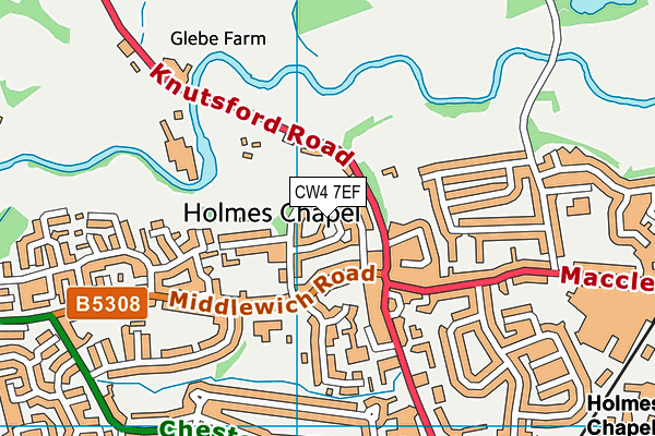 CW4 7EF map - OS VectorMap District (Ordnance Survey)