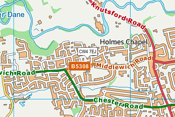 CW4 7EJ map - OS VectorMap District (Ordnance Survey)