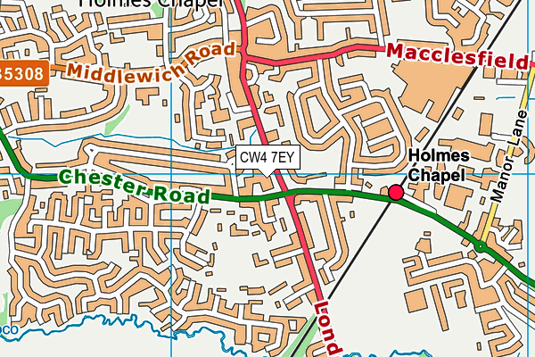 CW4 7EY map - OS VectorMap District (Ordnance Survey)