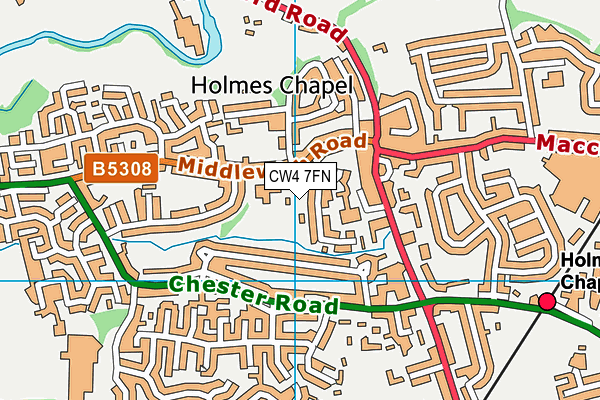 CW4 7FN map - OS VectorMap District (Ordnance Survey)