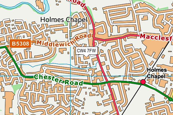 CW4 7FW map - OS VectorMap District (Ordnance Survey)