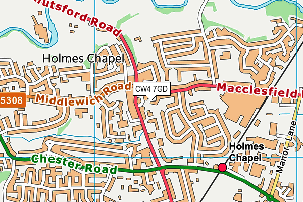 CW4 7GD map - OS VectorMap District (Ordnance Survey)