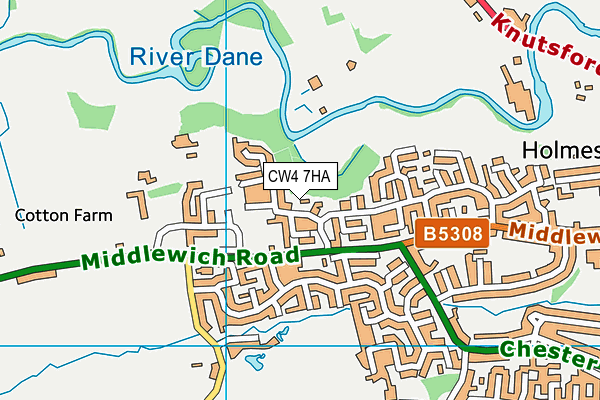 CW4 7HA map - OS VectorMap District (Ordnance Survey)