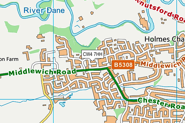 CW4 7HH map - OS VectorMap District (Ordnance Survey)