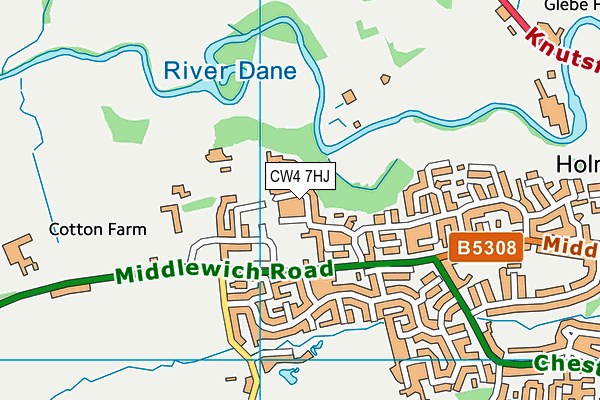 CW4 7HJ map - OS VectorMap District (Ordnance Survey)