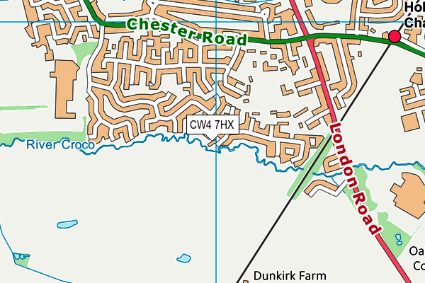 CW4 7HX map - OS VectorMap District (Ordnance Survey)